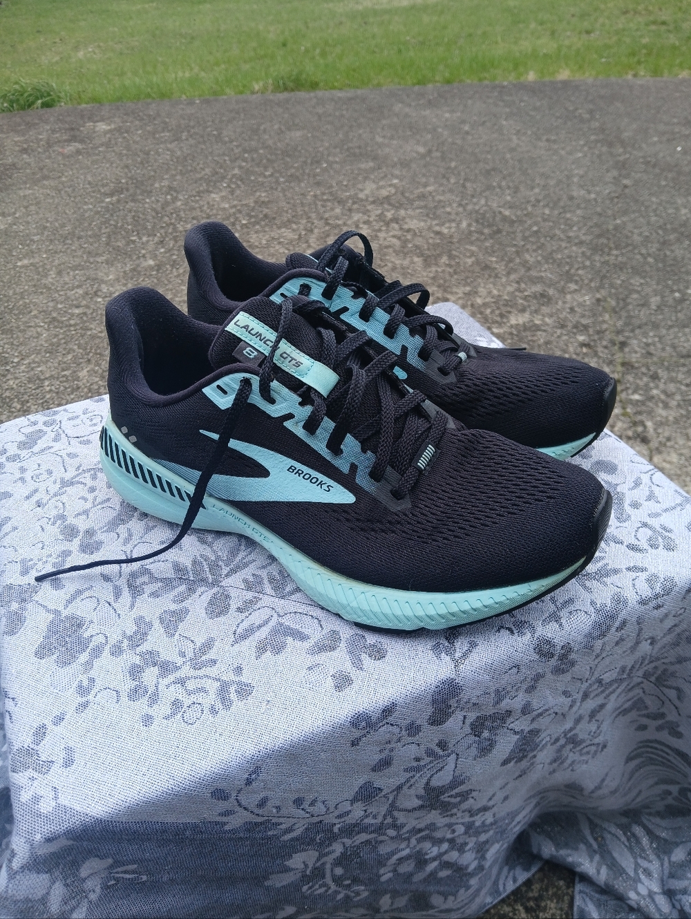 💗Brooks Women's Size 9 Black and Aqua/Lite Blue Running Sneakers - Picture 5 of 10